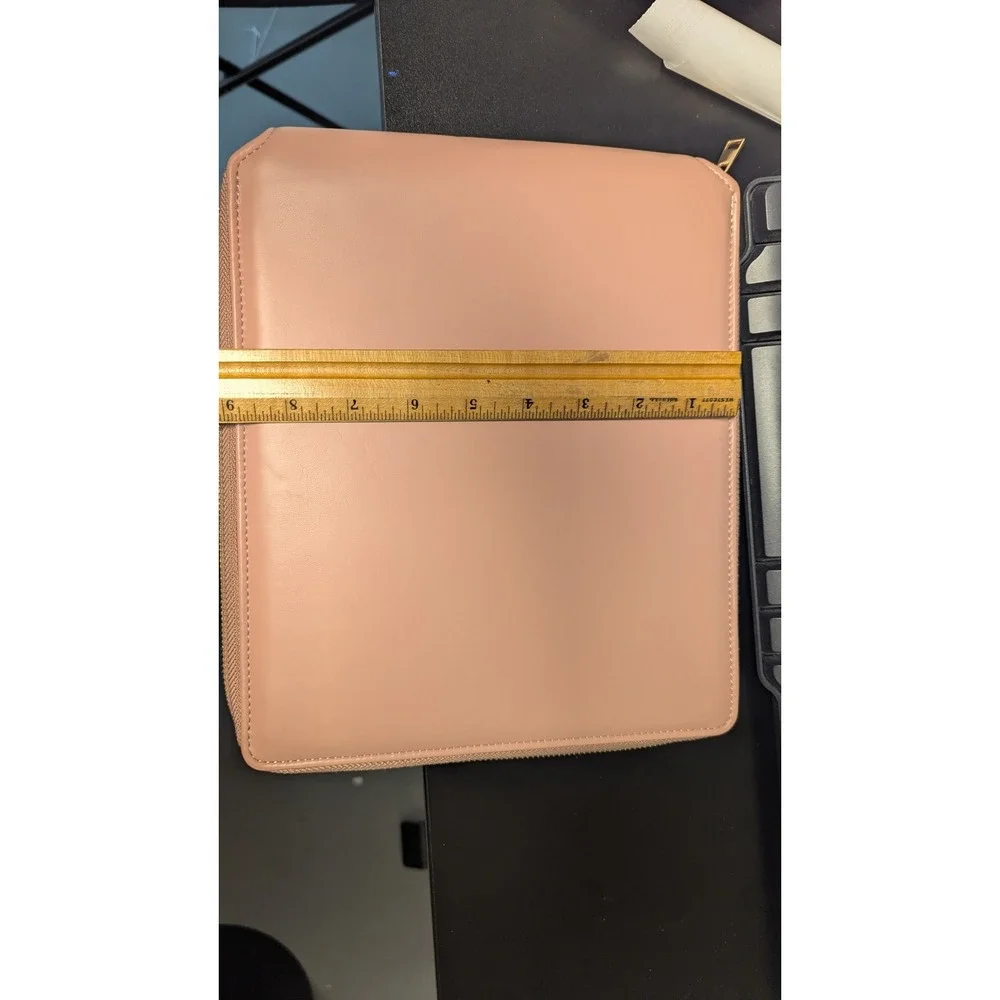 Planner Folio Blush Pink Vegan Leather Zip Organizer O/S